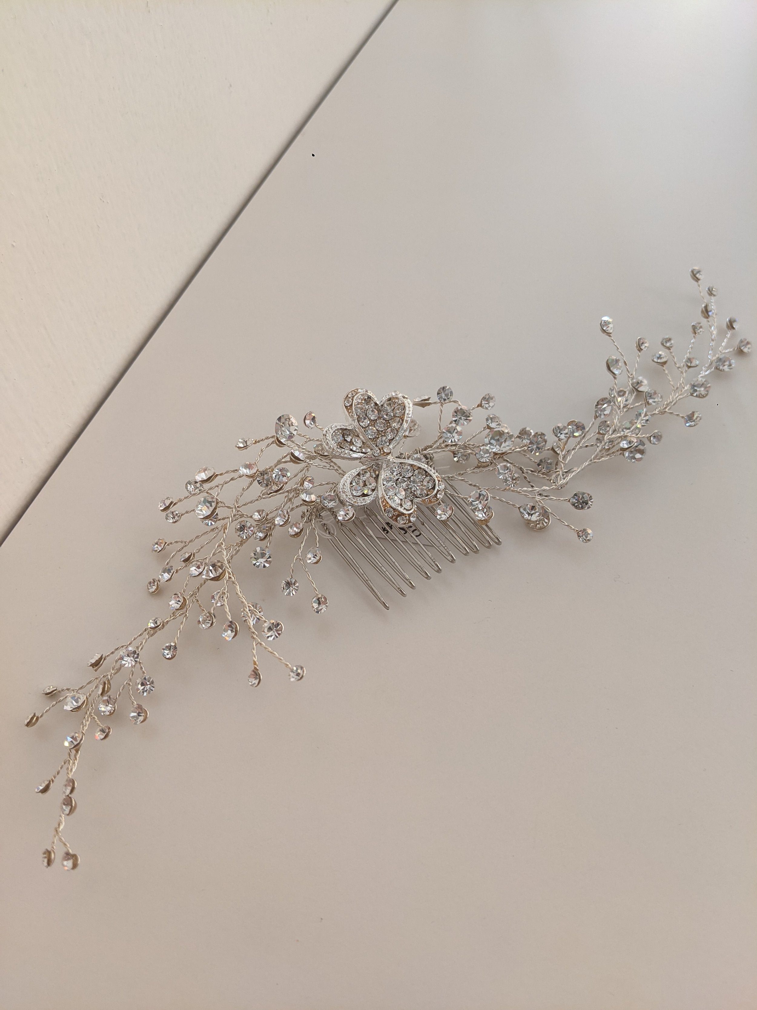 Silver Butterfly Hair Comb