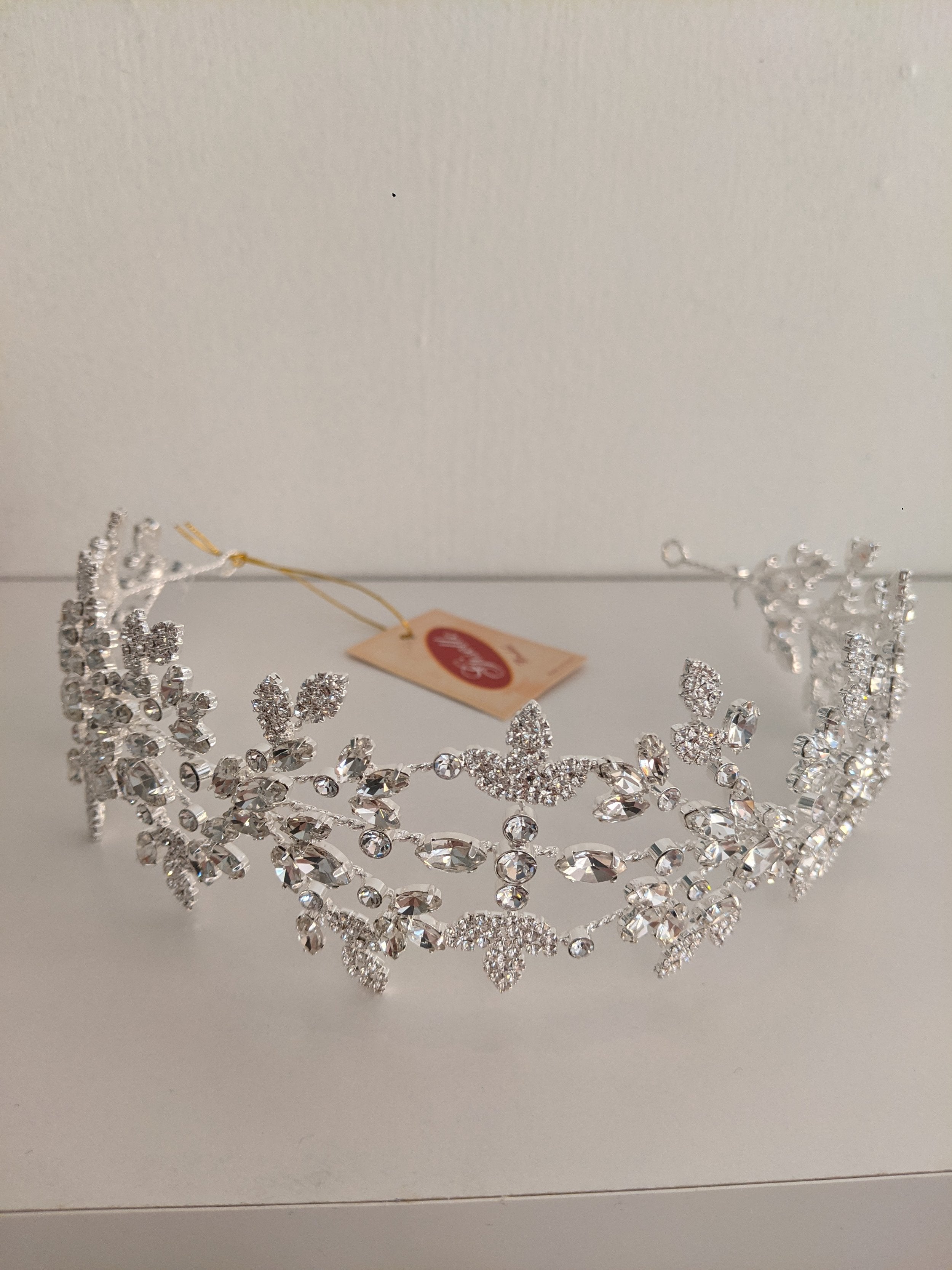 H372 Silver Jeweled Headband
