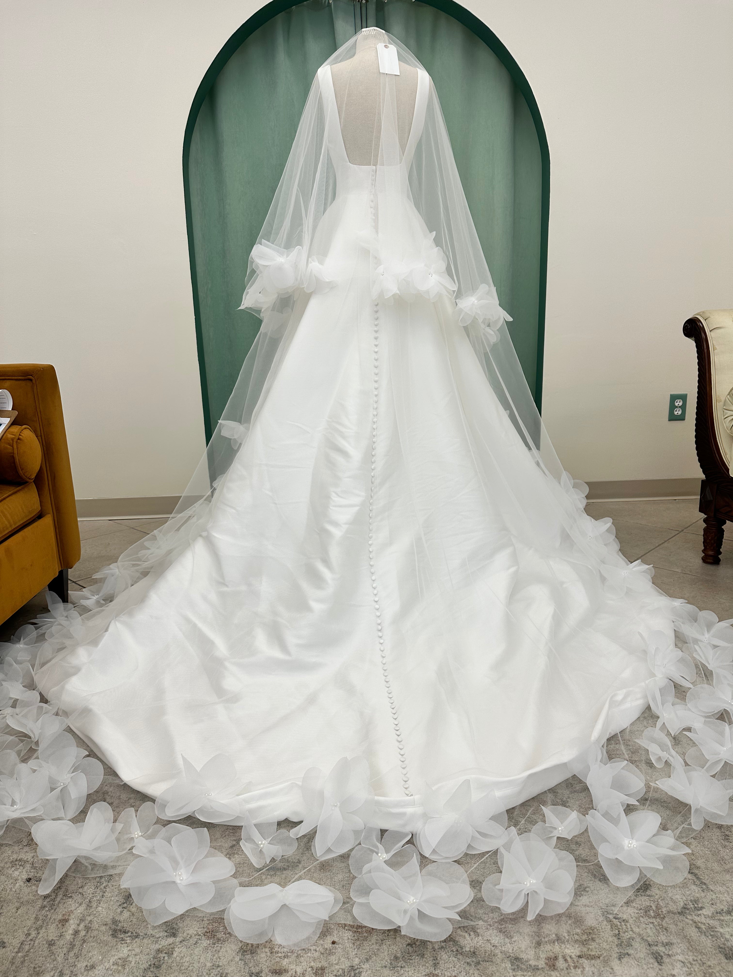 3D Floral Cathedral Veil