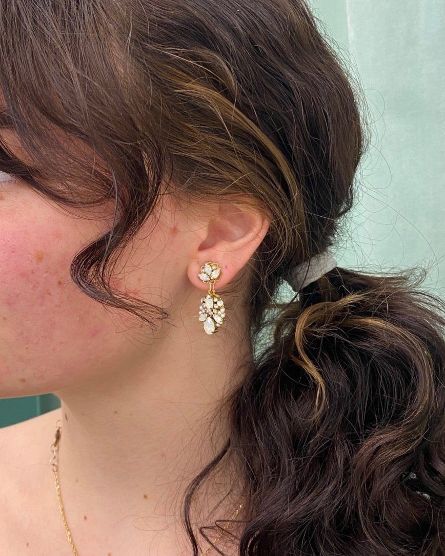 Gold Art Deco Drop Earrings (IC 602)