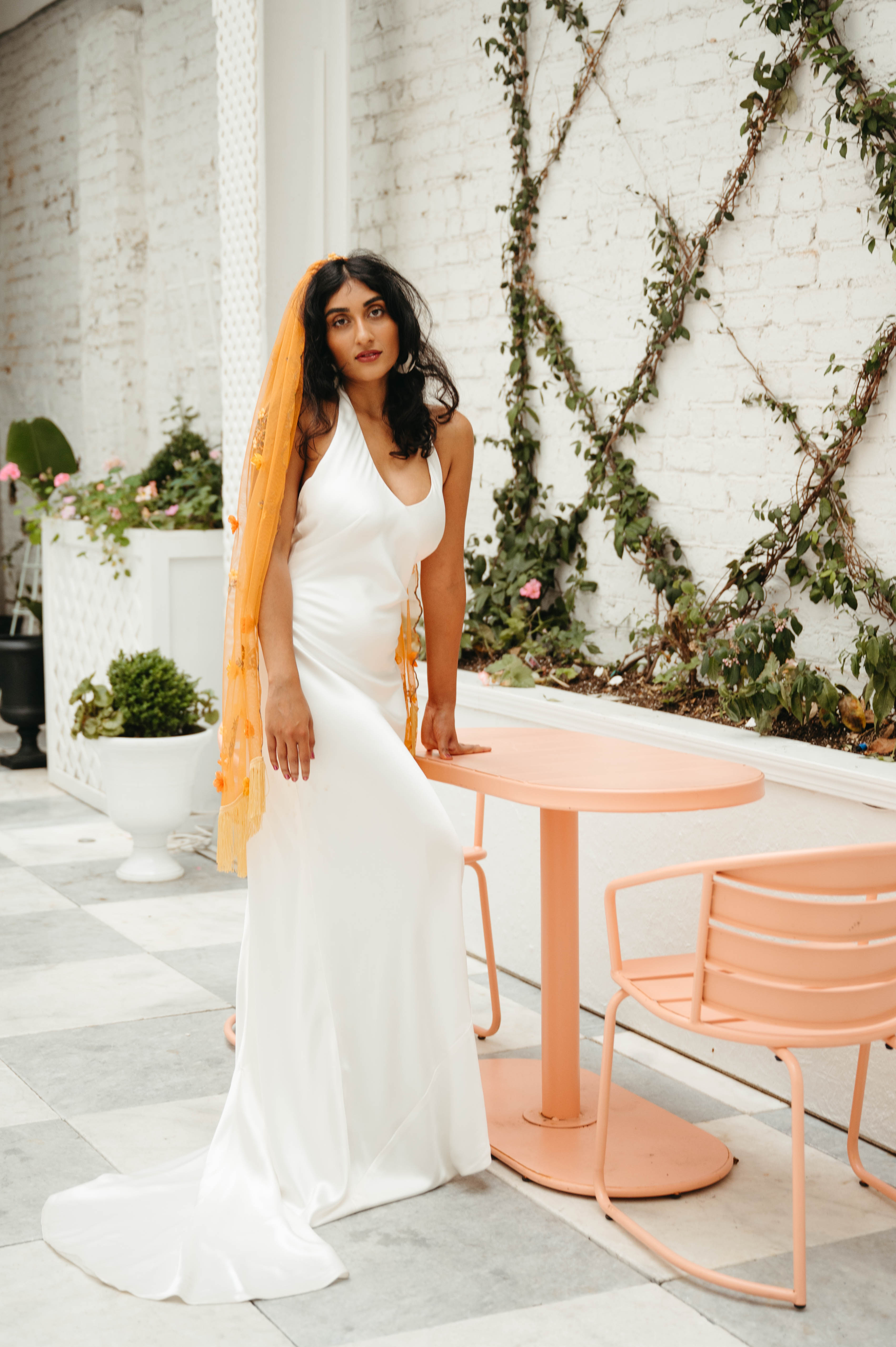 Vintage Silky Halter Dress