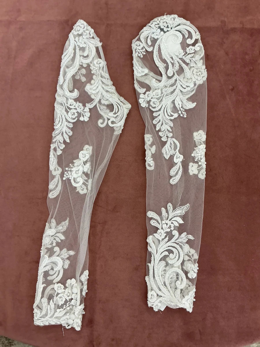 Floral Lace beaded sleeves