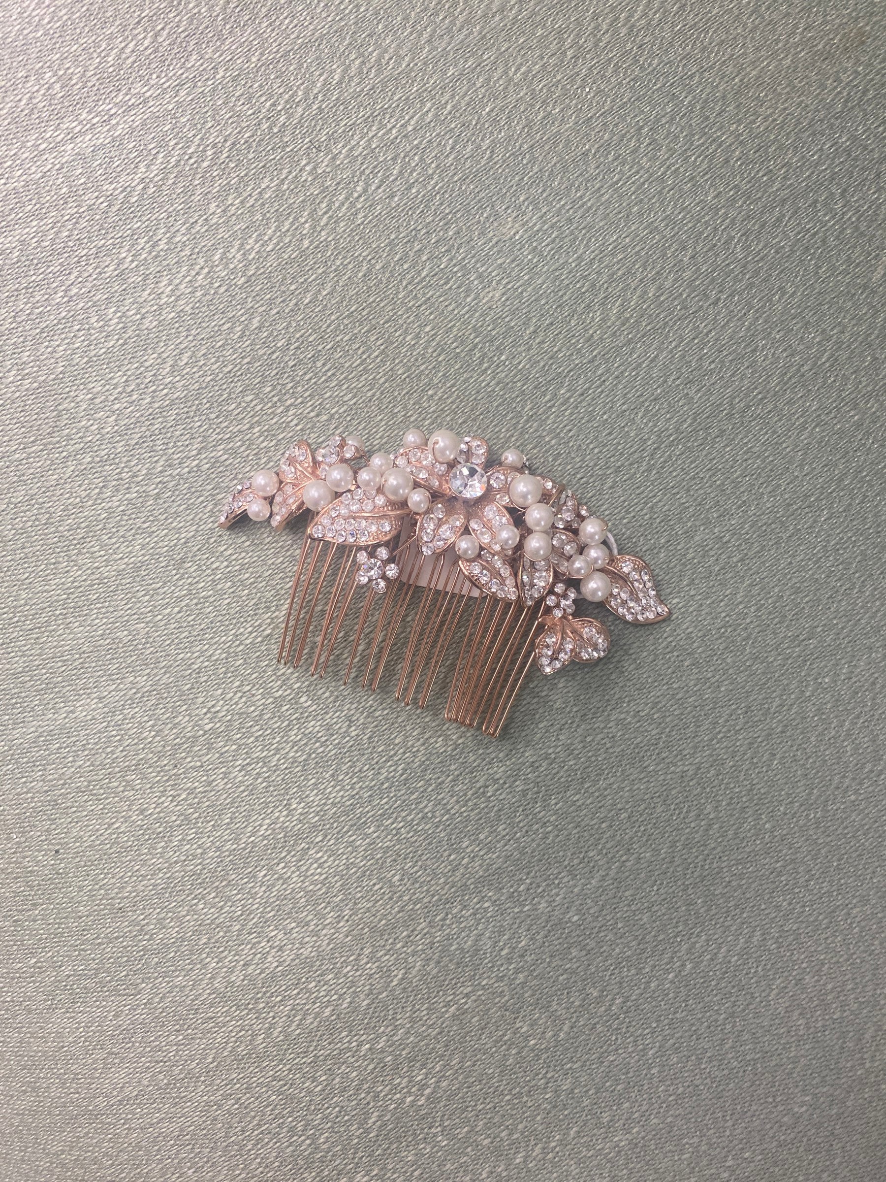 6202 Rose Gold Pearl Hair Comb