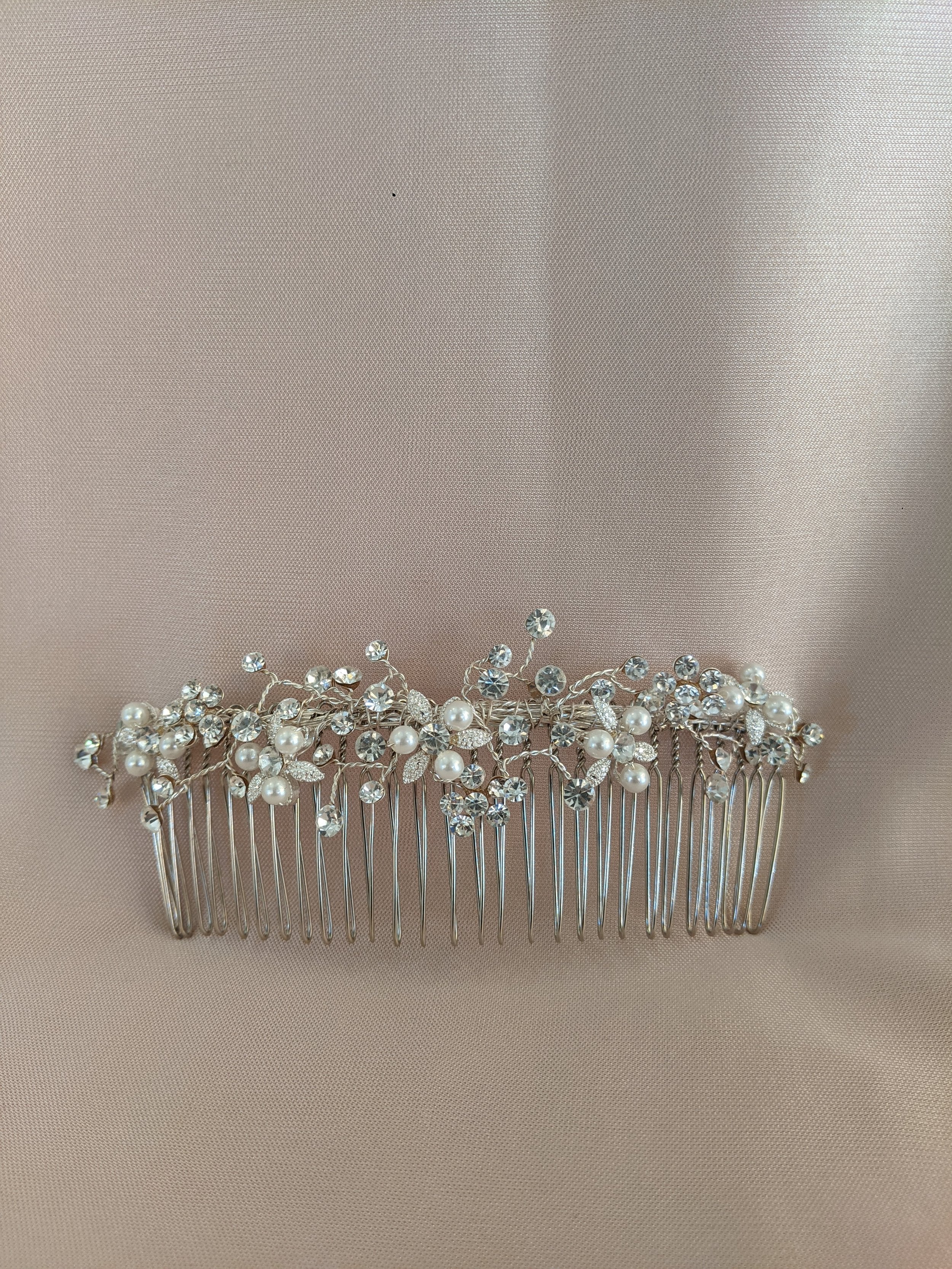 Floral Rhinestone & Pearl Headpiece