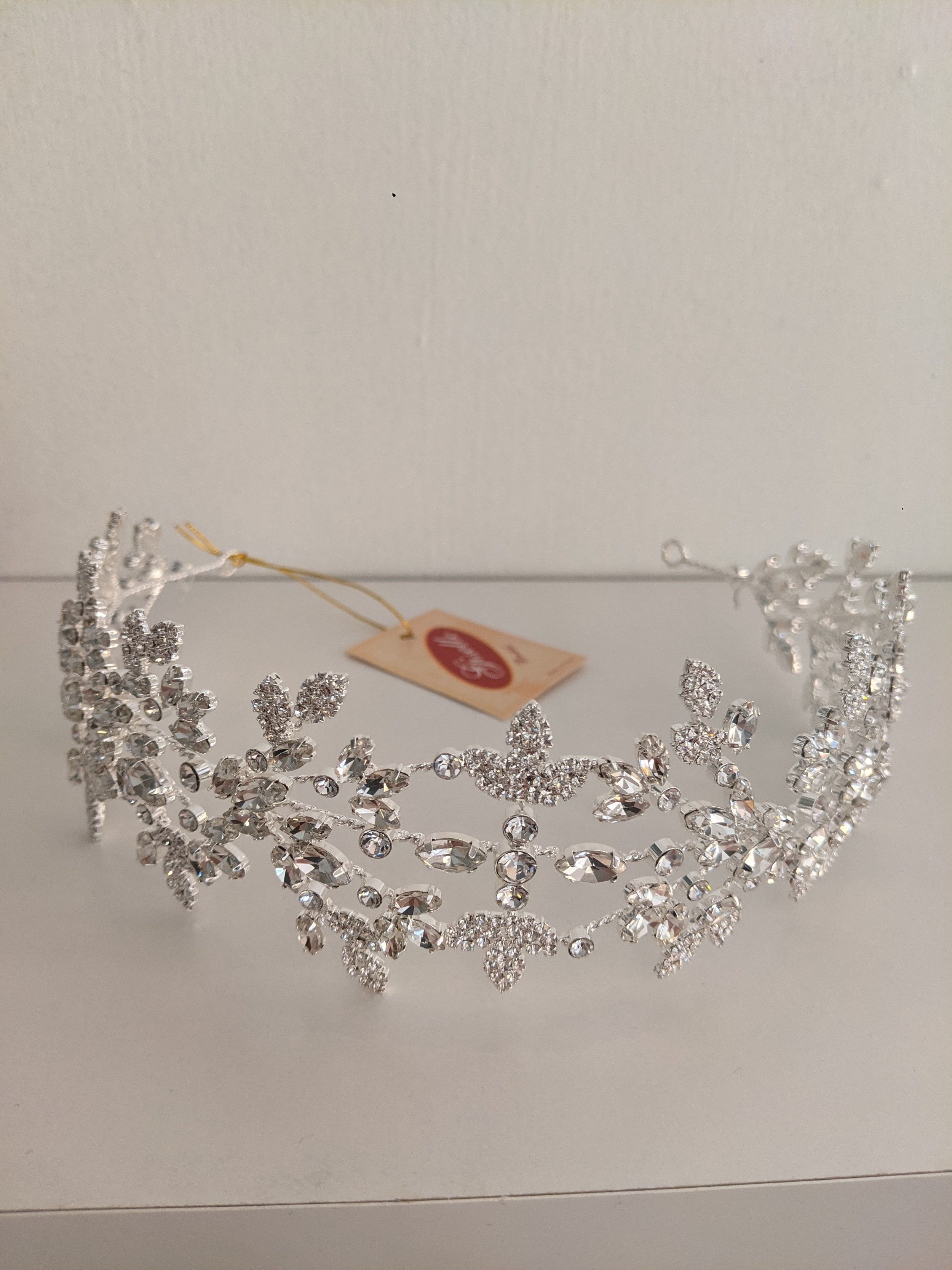 H372 Silver Jeweled Headband