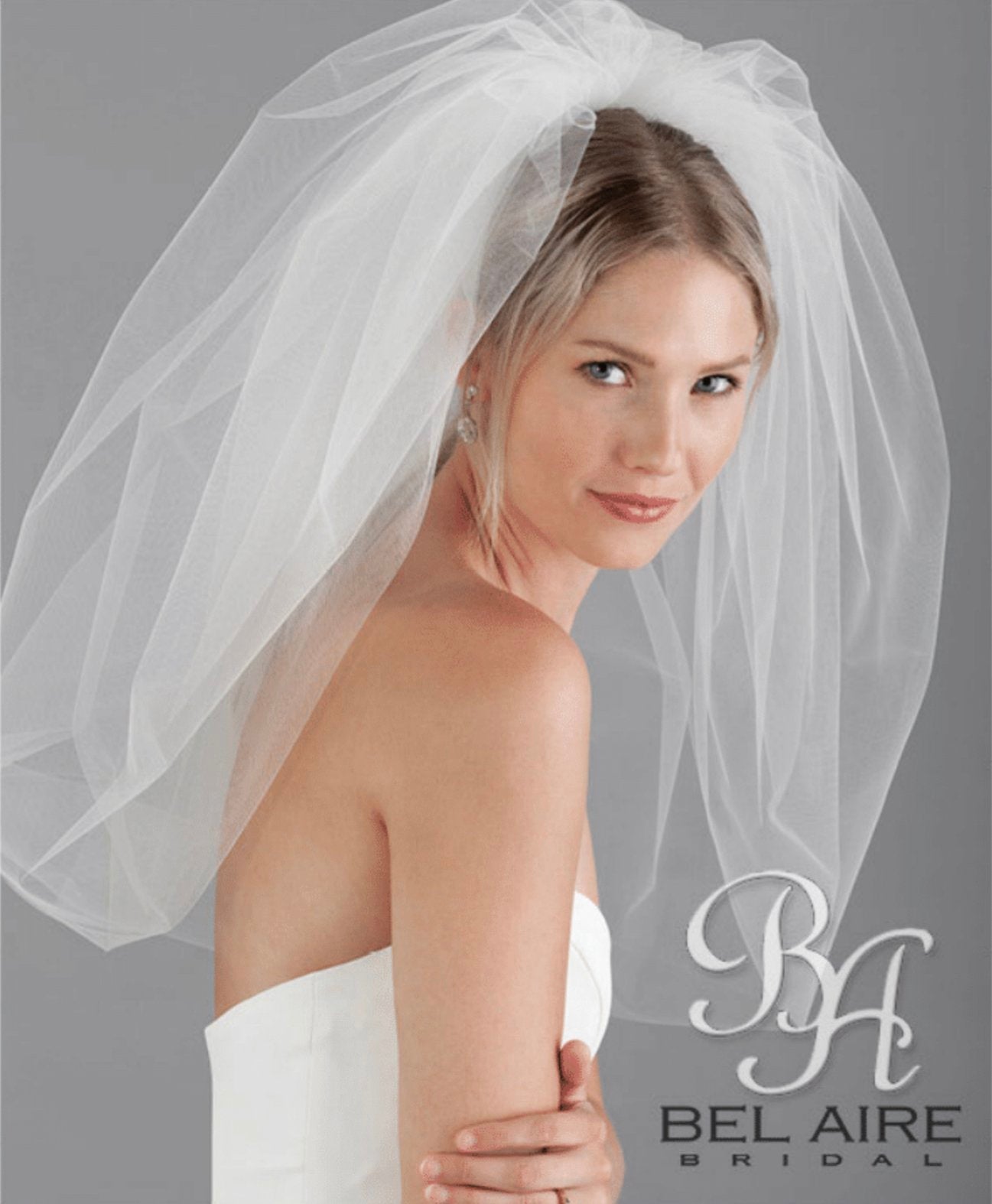 Bel Aire V7795 Shoulder length bubble veil