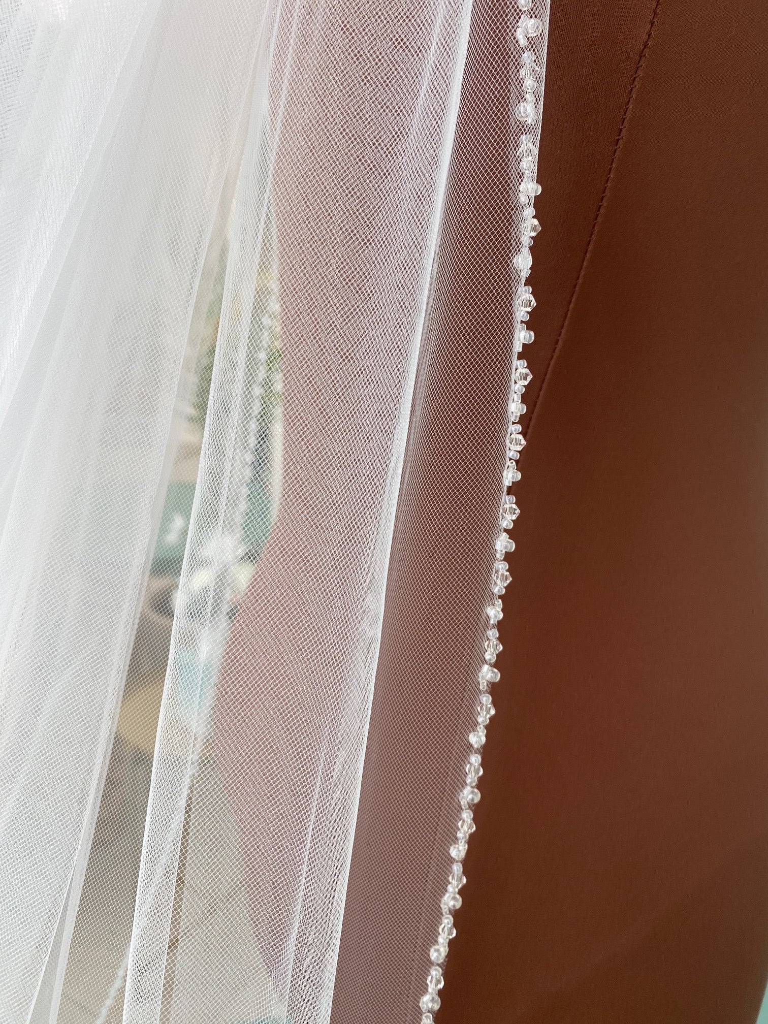 Giselle SP425A Ivory Beaded Veil