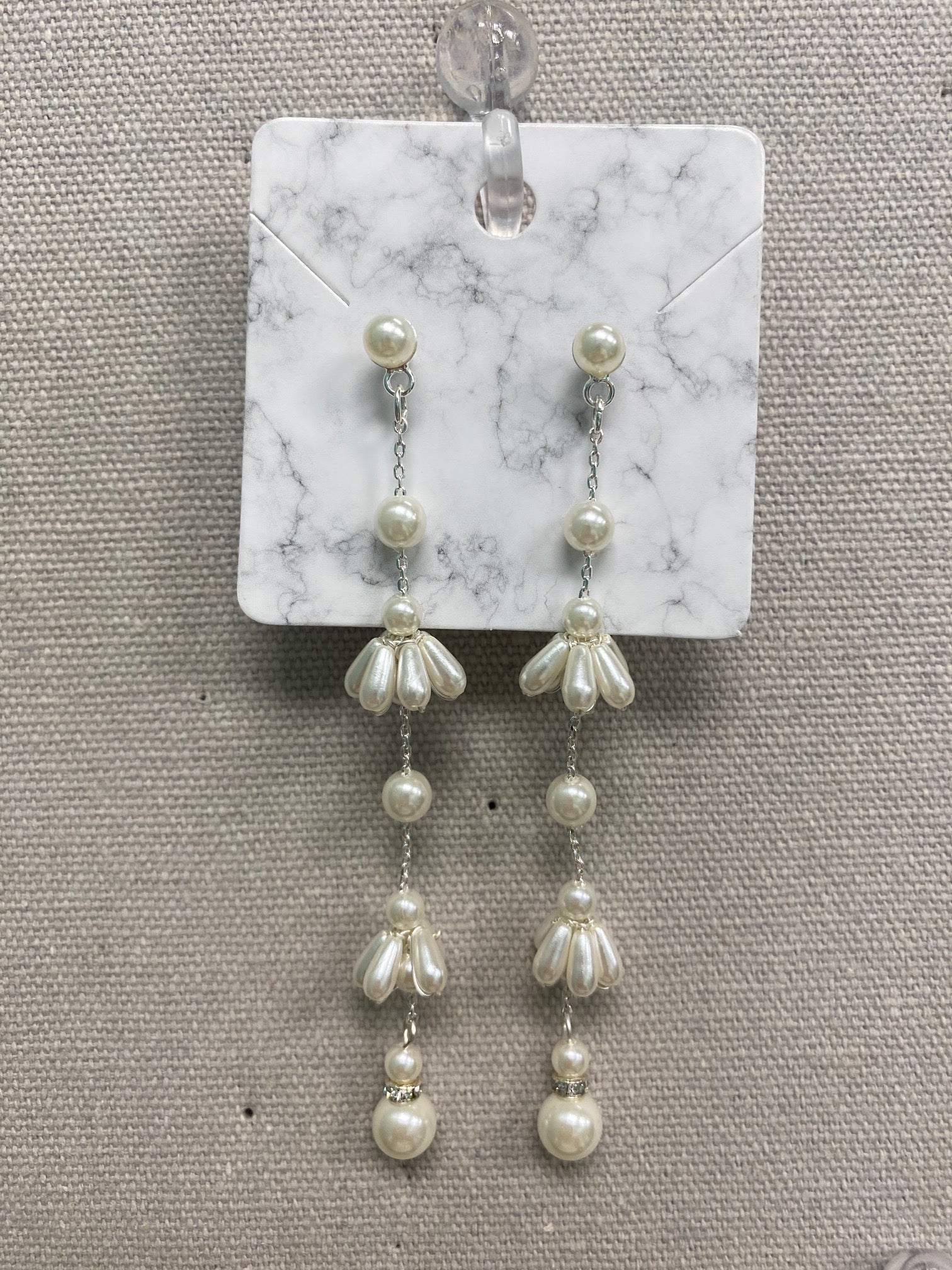 EA338 Pearl Flower Drop Earrings