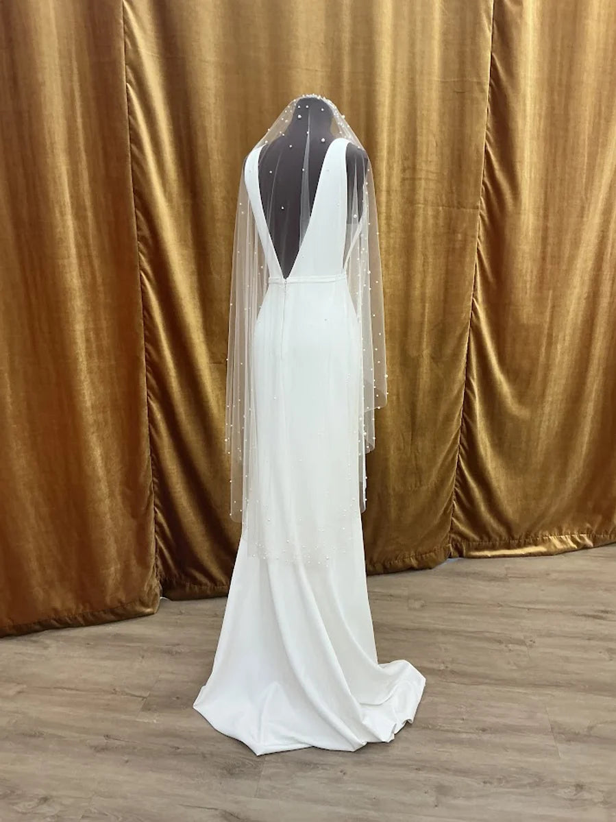 Giselle SP507 Scattered pearl on soft tulle